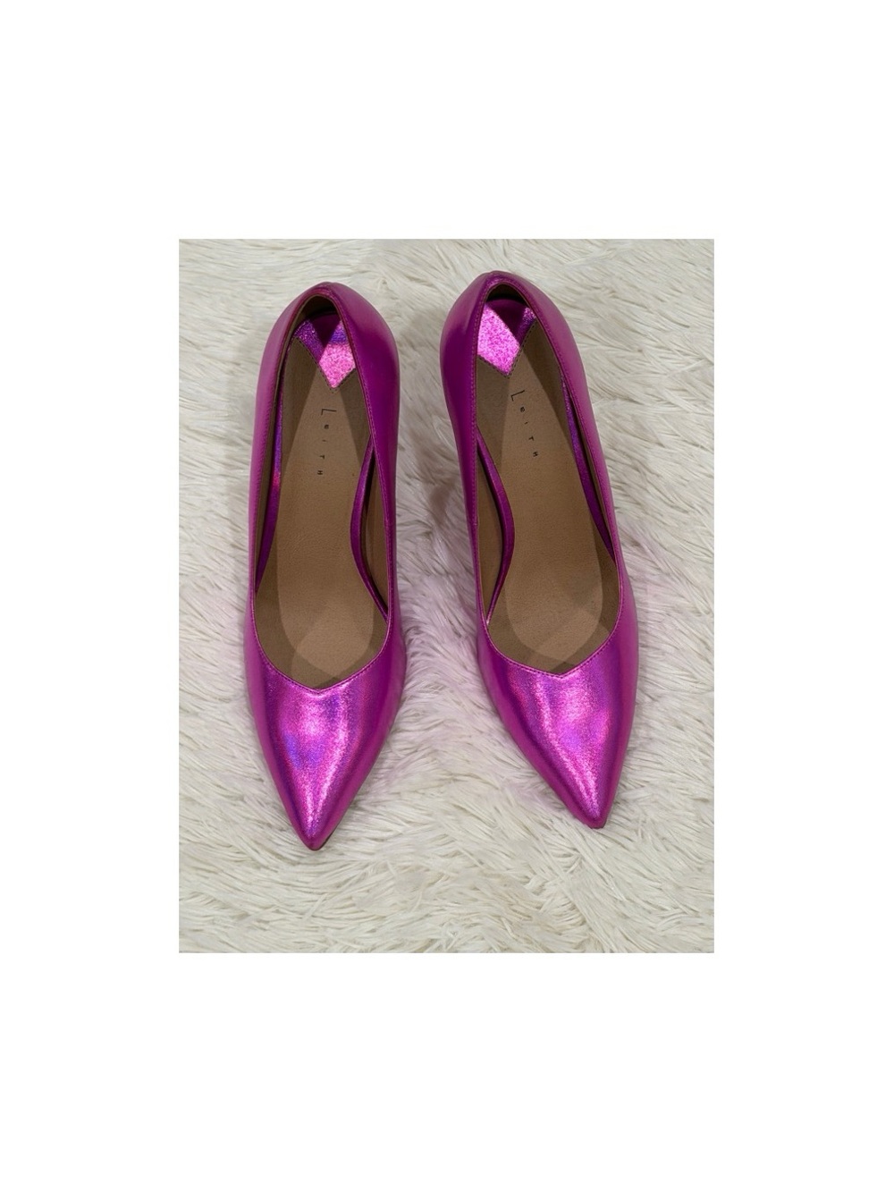 Leith Metallic Fuchsia Pointed-Toe Heels size 8.5M VGUC